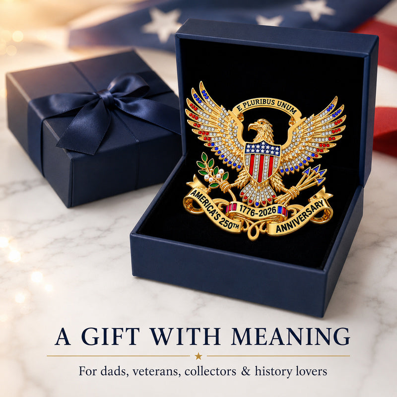 USA 250th Anniversary Eagle Lapel Pin, Patriotic Collectible Brooch
