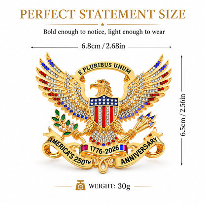 USA 250th Anniversary Eagle Lapel Pin, Patriotic Collectible Brooch