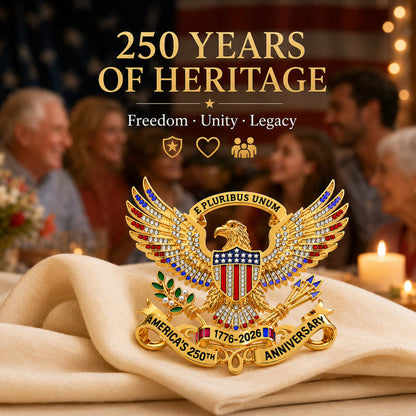 USA 250th Anniversary Eagle Lapel Pin, Patriotic Collectible Brooch