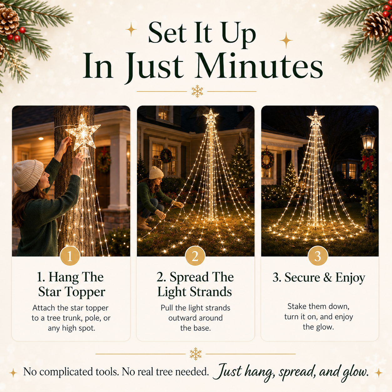🔥Last Day 50% OFF✨ Outdoor Star Tree String Lights🌟 – 🌈Turn Your Yard Into A Magical Light Show🔥