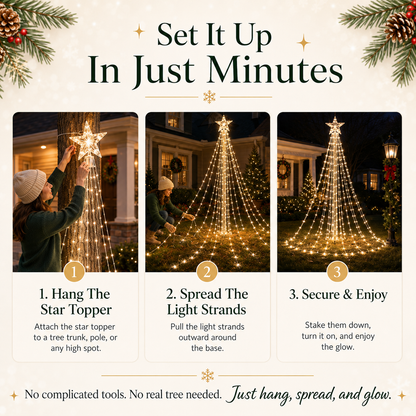 🔥Last Day 50% OFF✨ Outdoor Star Tree String Lights🌟 – 🌈Turn Your Yard Into A Magical Light Show🔥