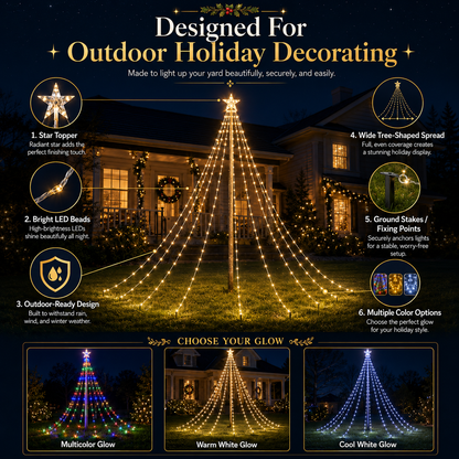 🔥Last Day 50% OFF✨ Outdoor Star Tree String Lights🌟 – 🌈Turn Your Yard Into A Magical Light Show🔥