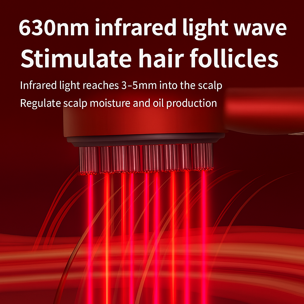 3-in-1 Comb Radiant Renewal Haircare Brush with Red Light Therapy