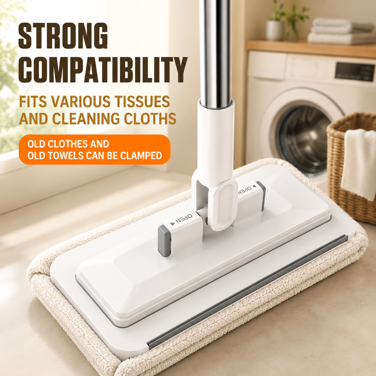 🧹🔥 50% OFF Today! Hands-Free Flat Mop with One-Click Cloth Change