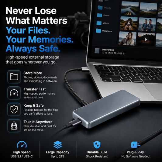 🔥LAST DAY 49% OFF-Portable External SSD💾 – Protect Your Photos, Videos & Important Files