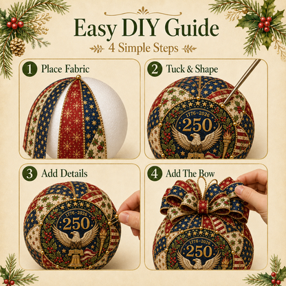 🇺🇸❤️Beginner-Friendly🎄 USA Christmas Patchwork Ornament DIY Kit