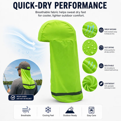 Hard Hat Sun Shade with Neck Flap - Cooling Skull Cap for Outdoor Work