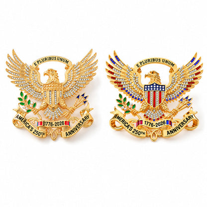 USA 250th Anniversary Eagle Lapel Pin, Patriotic Collectible Brooch