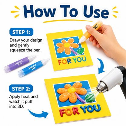 🎁Watch Their Drawings POP!🎁6 pens per box - Magic Puffy Pens