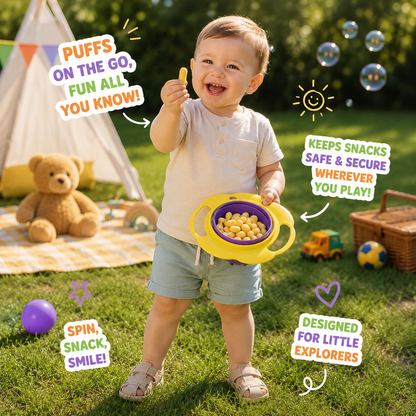 ✨ 360° Spill-Proof Snack Bowl – The Mess-Free Solution for Toddlers