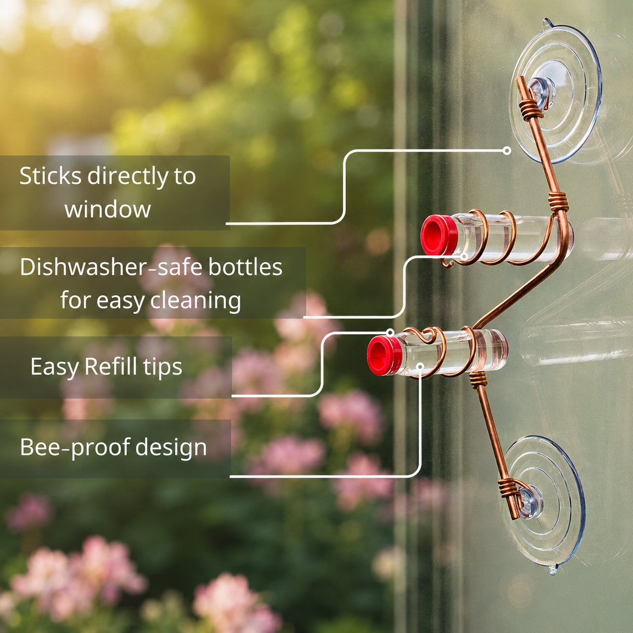 🔥Geometric Window Hummingbird Feeder🐦 Buy 2 Get 10% Off