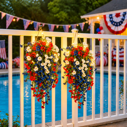 ✨🇺🇸 Celebrate America’s 250th Anniversary with Patriotic Hanging Flower Baskets