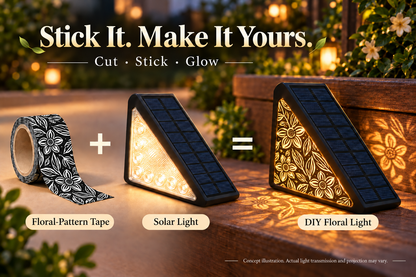 🌙 50% OFF! Solar Motion Sensor Step Lights – Long-Lasting Battery, IP65 Waterproof & DIY Custom Floral Glow. No Wiring for Gardens, Decks & Pathways.