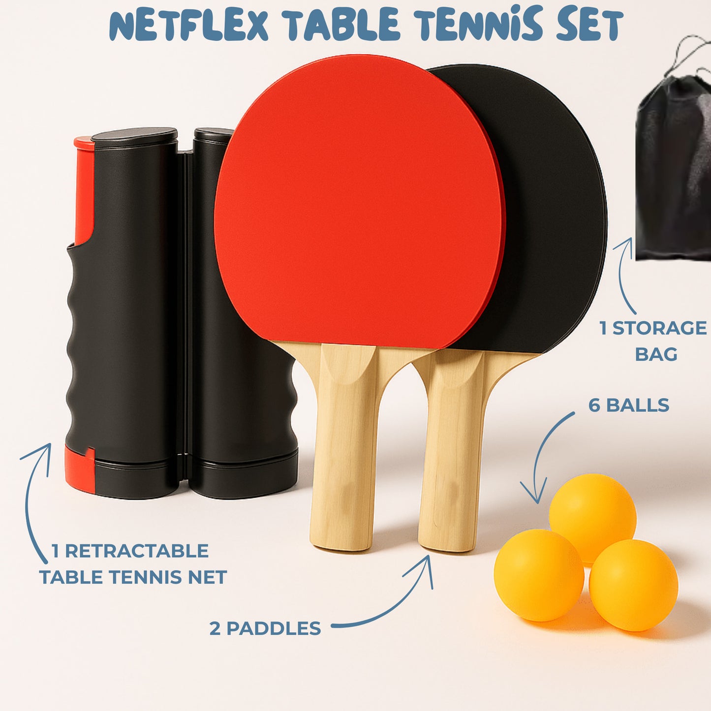🏓 NetFlex Anywhere Ping Pong Set