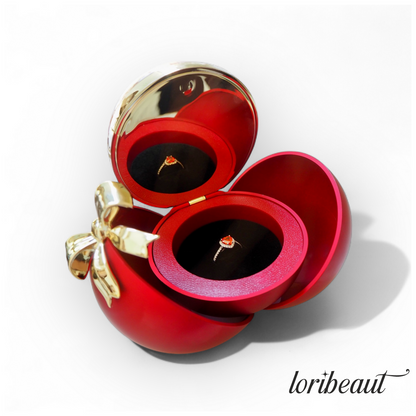 🌹 Round Eternal Rose Jewelry Gift Box w/ Heart Promise Ring 💍✨