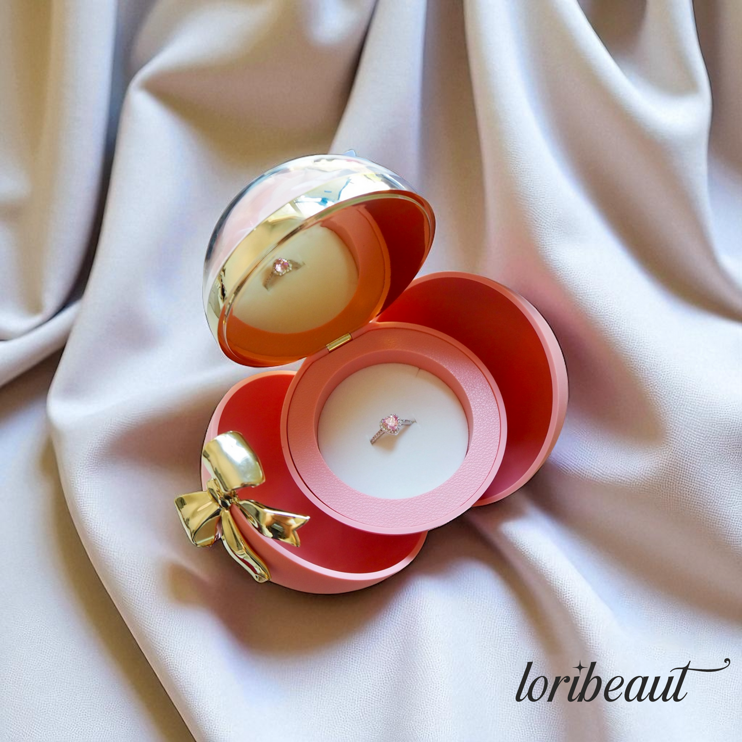 🌹 Round Eternal Rose Jewelry Gift Box w/ Heart Promise Ring 💍✨
