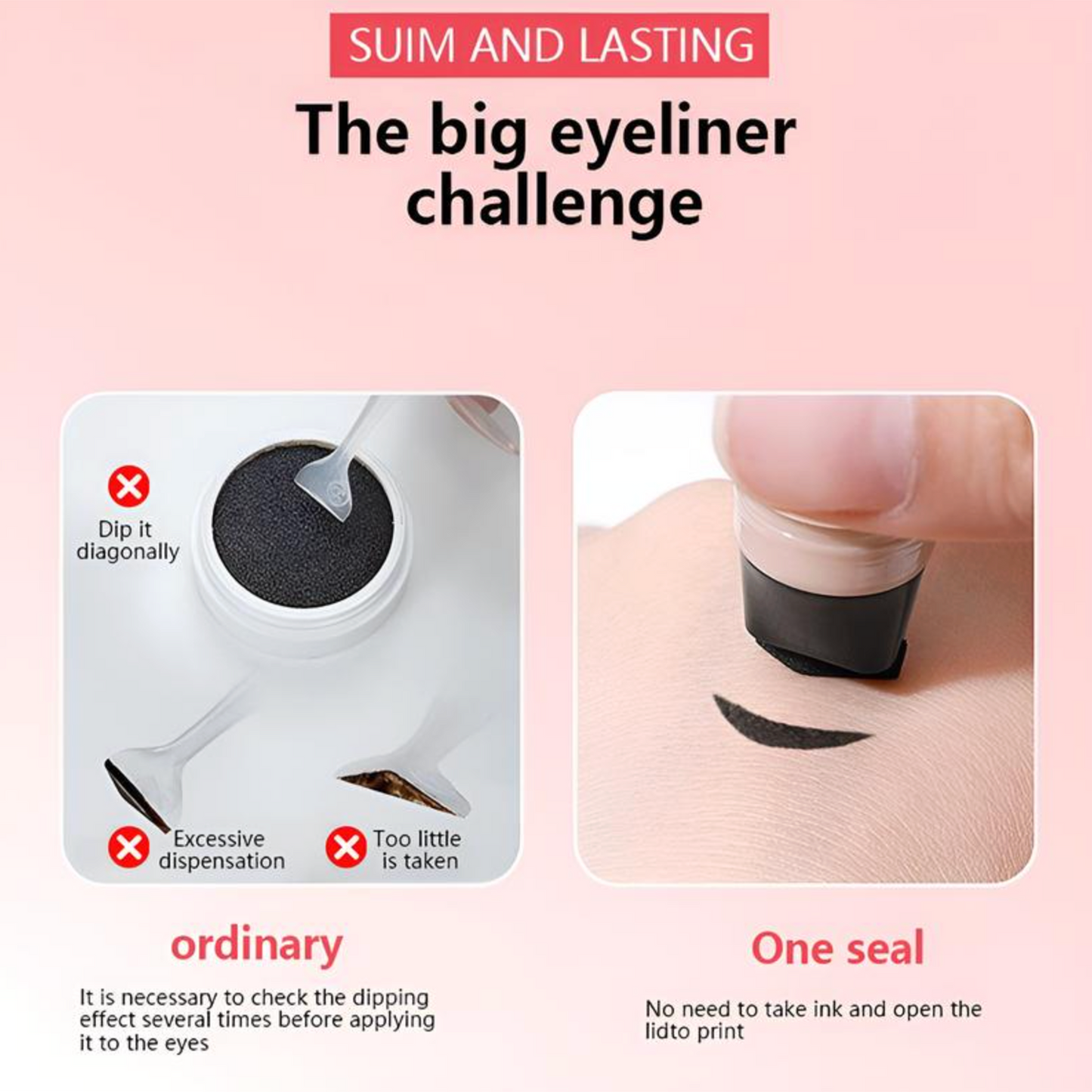 ✨ 5-Second Winged Eyeliner Stamp Pen —— Perfect Wings Made Easy