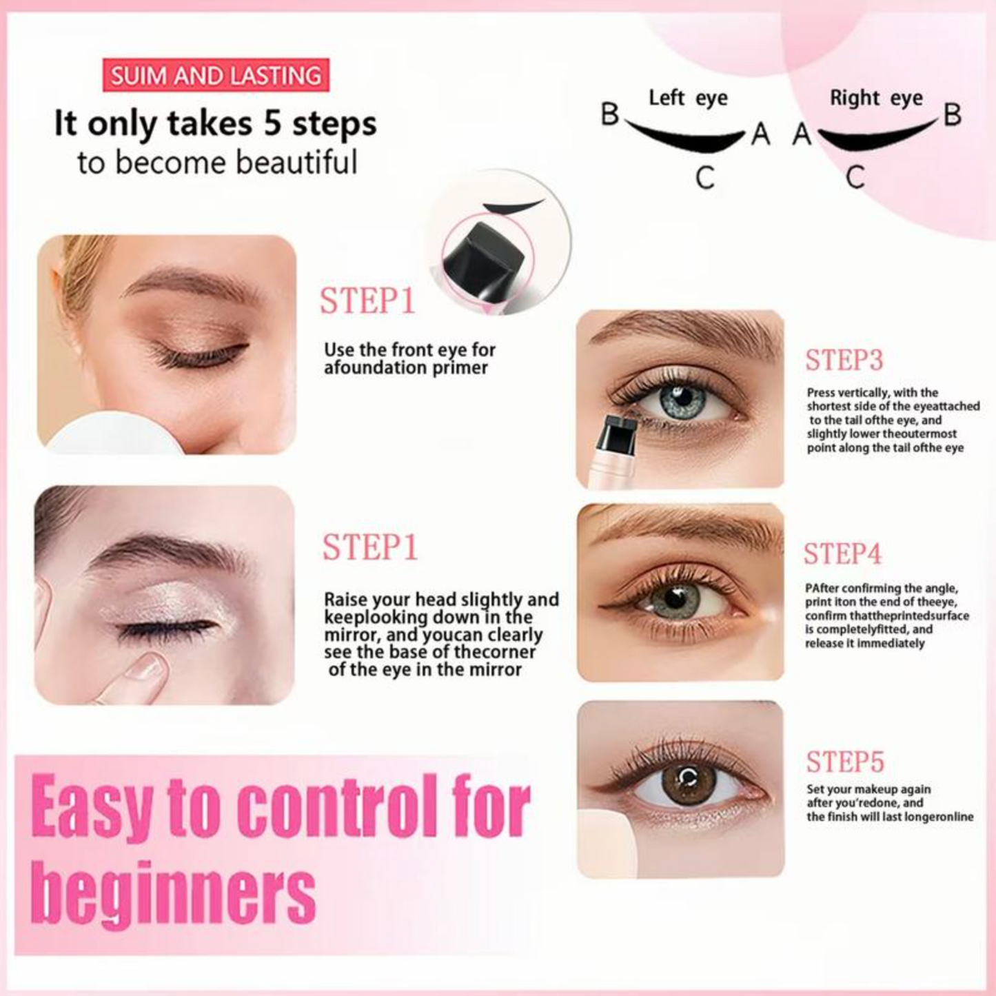 ✨ 5-Second Winged Eyeliner Stamp Pen —— Perfect Wings Made Easy
