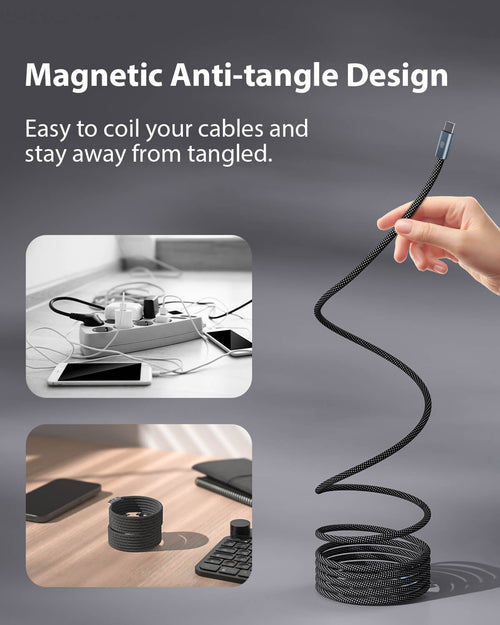 🔥HOT SALE🔥 Magnetic Anti-Tangle Braided Charging Cable