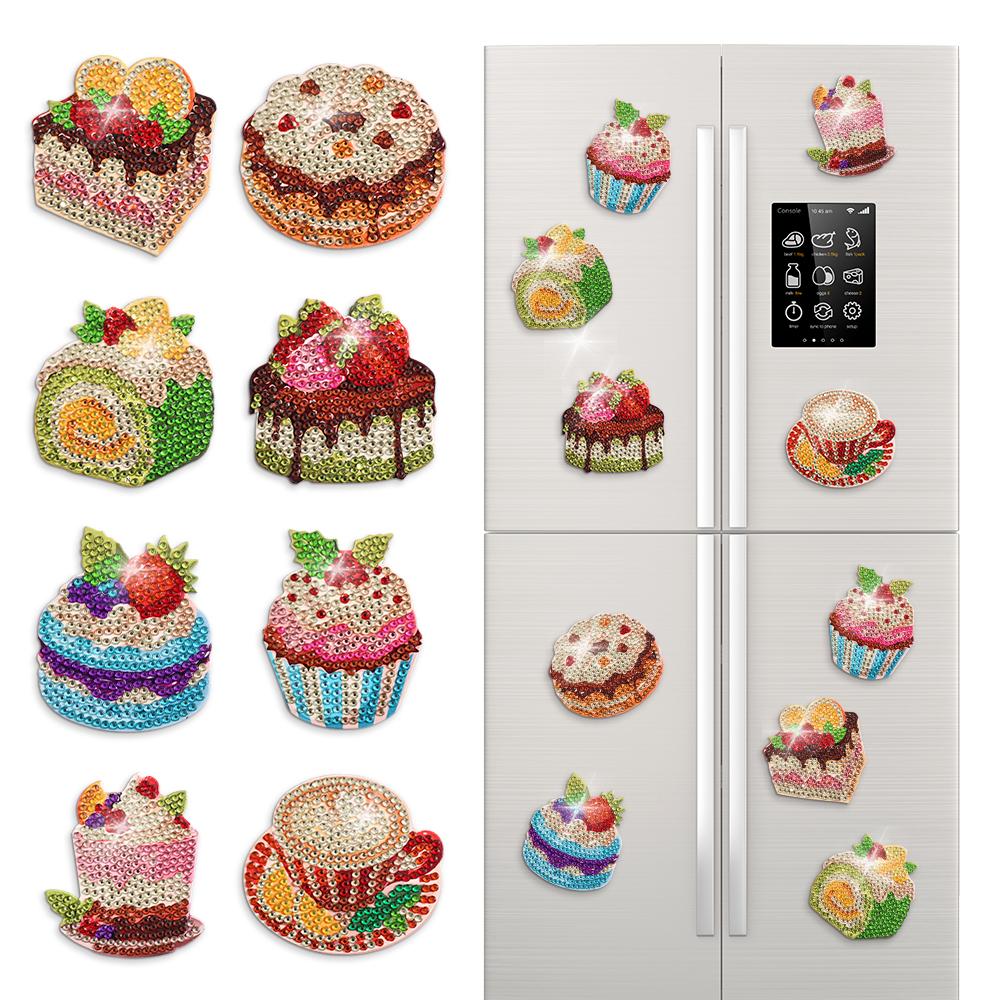 8PCS Magnetic Fridge Stickers DIY Diamond Painting Kit