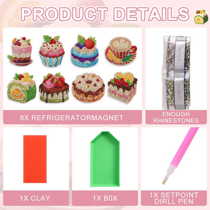 8PCS Magnetic Fridge Stickers DIY Diamond Painting Kit