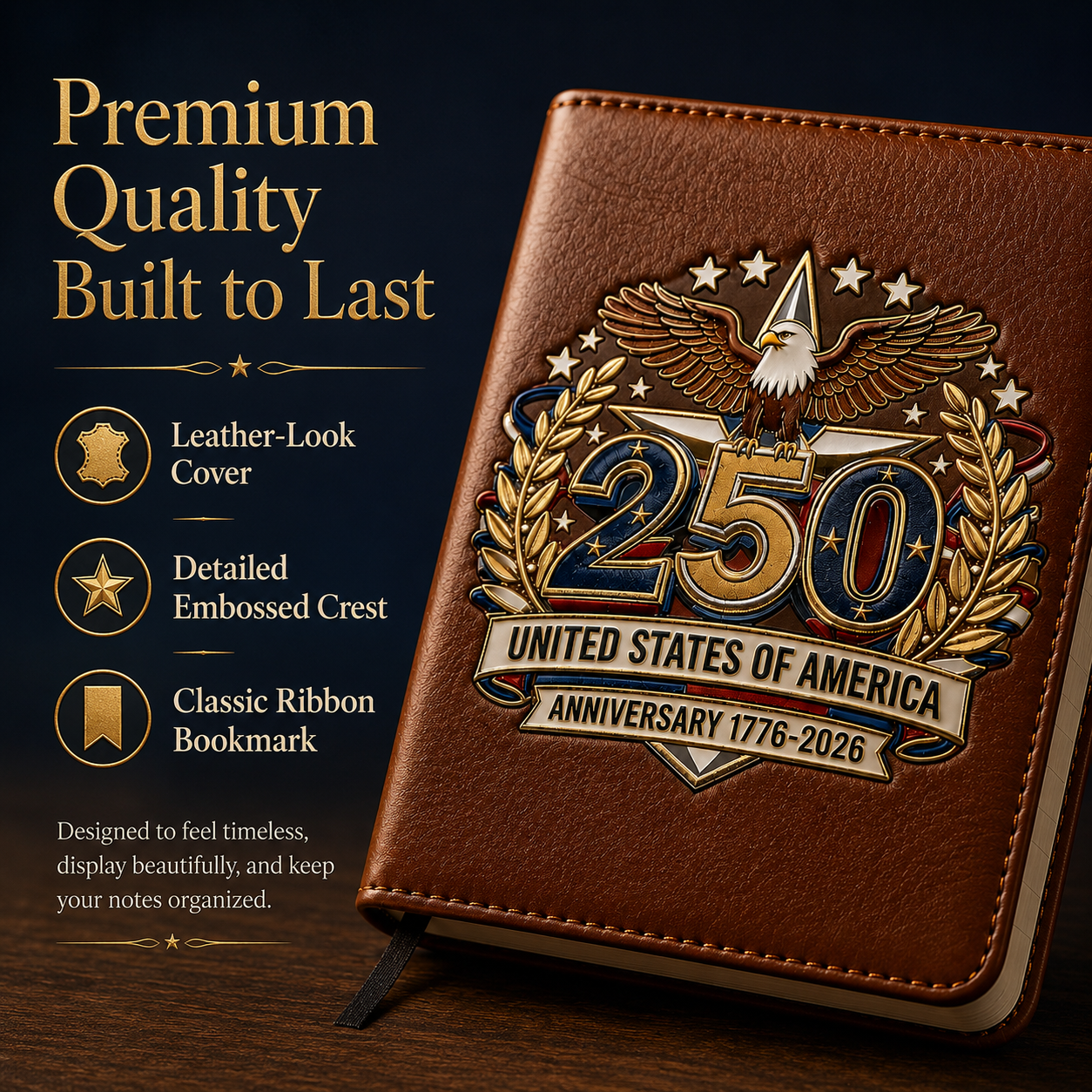 USA 250th Anniversary Notebook &amp; Pen Set A Meaningful Patriotic Gift🎁