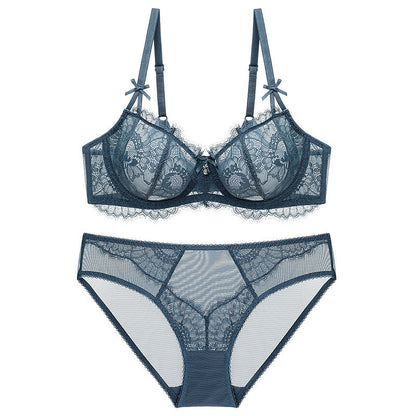 🌹 Women's Balconette Sexy Lace Push Up Bra – See Through & Underwire Free