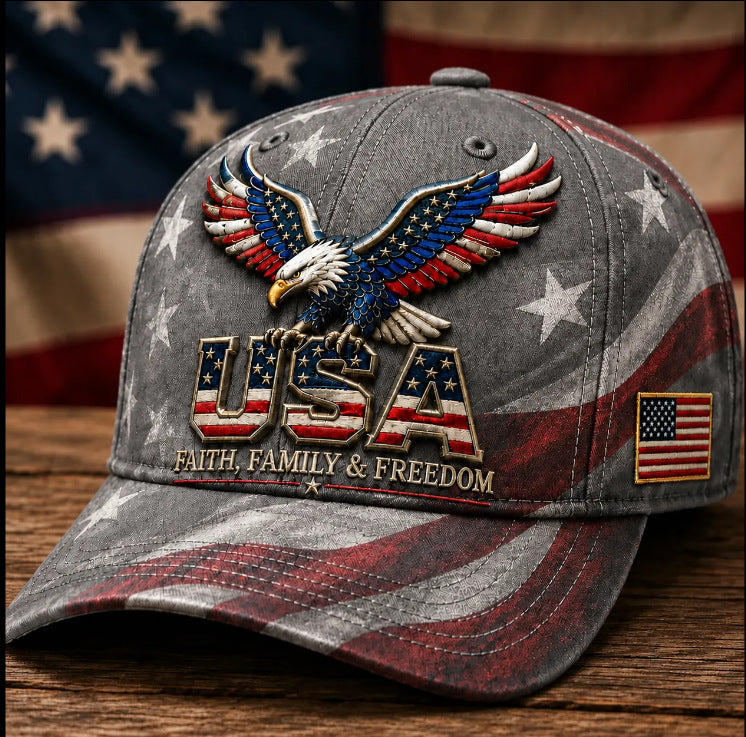 Personalized USA Eagle Name Baseball Cap