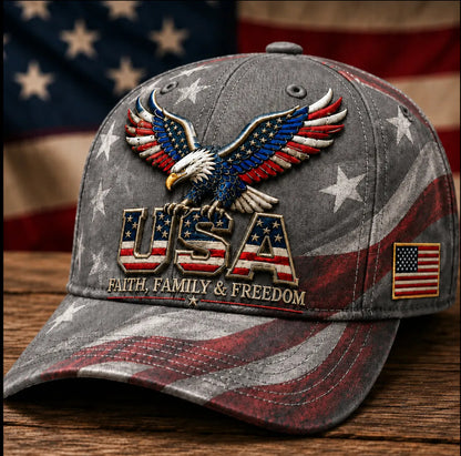 Personalized USA Eagle Name Baseball Cap