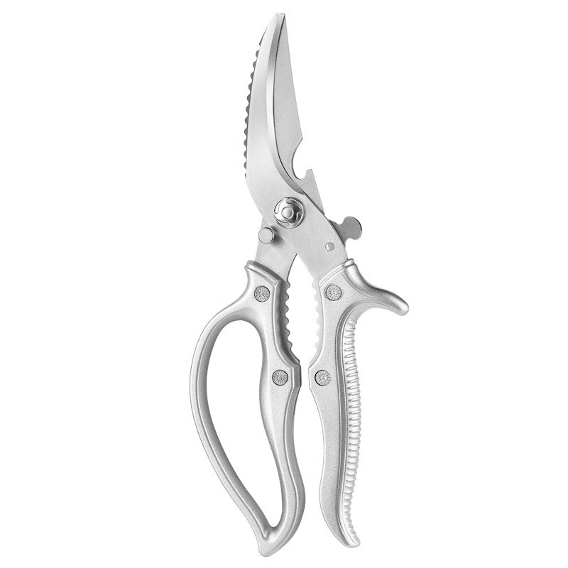 ✂️ Heavy-Duty Multifunction Kitchen Shears – 4-in-1 Tool with Fish Scaler, Bottle Opener & Safety Lock 🔪