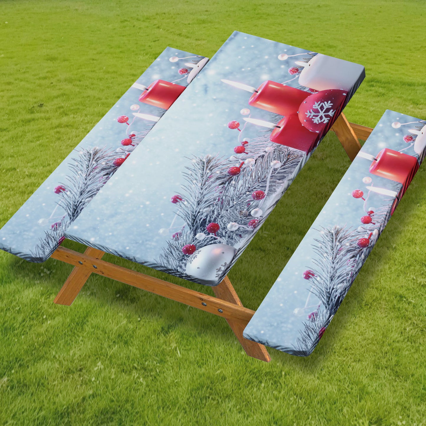 🧺 Stretch Picnic Tablecloth Set | Bench Covers + Carry Bag Included 👜