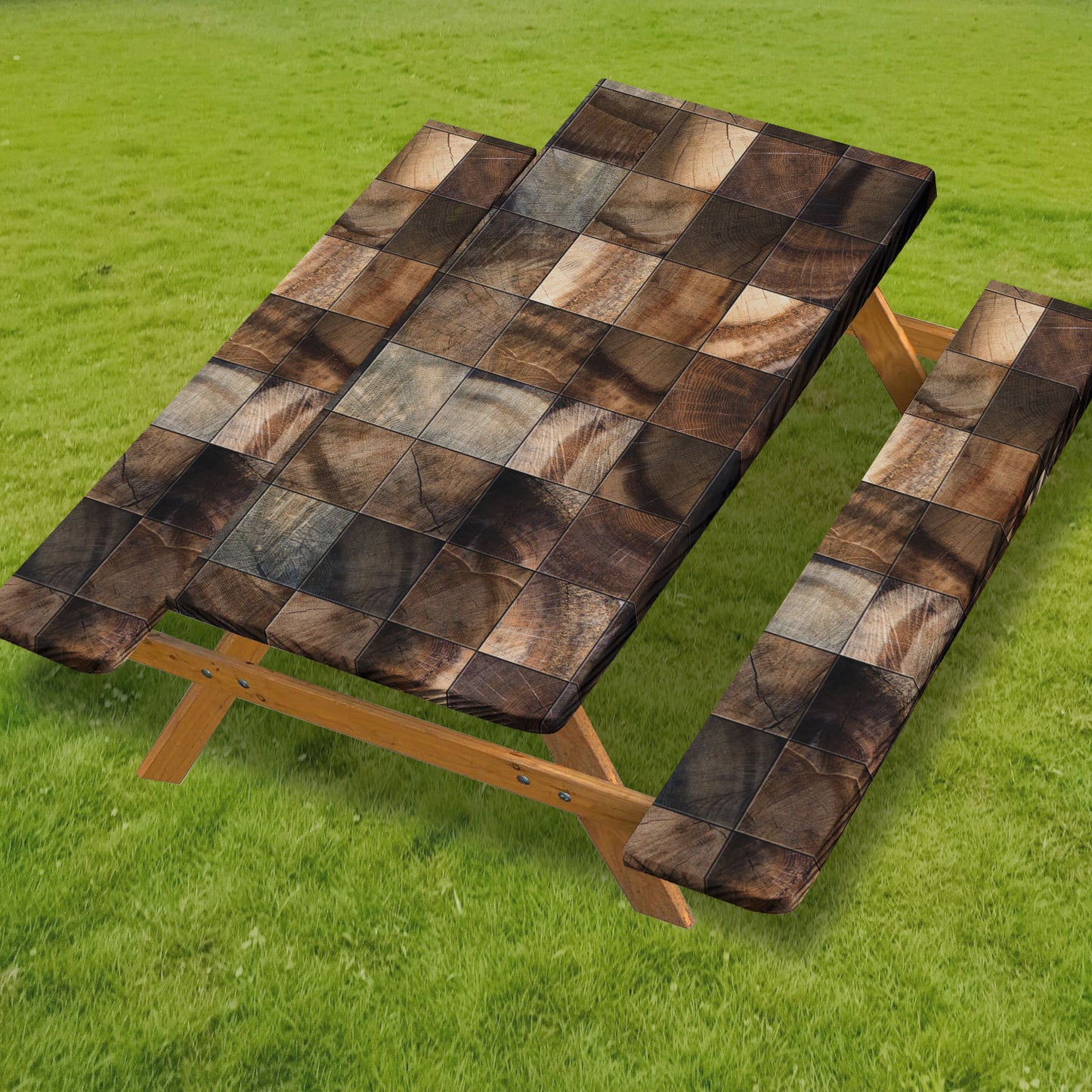 🧺 Stretch Picnic Tablecloth Set | Bench Covers + Carry Bag Included 👜