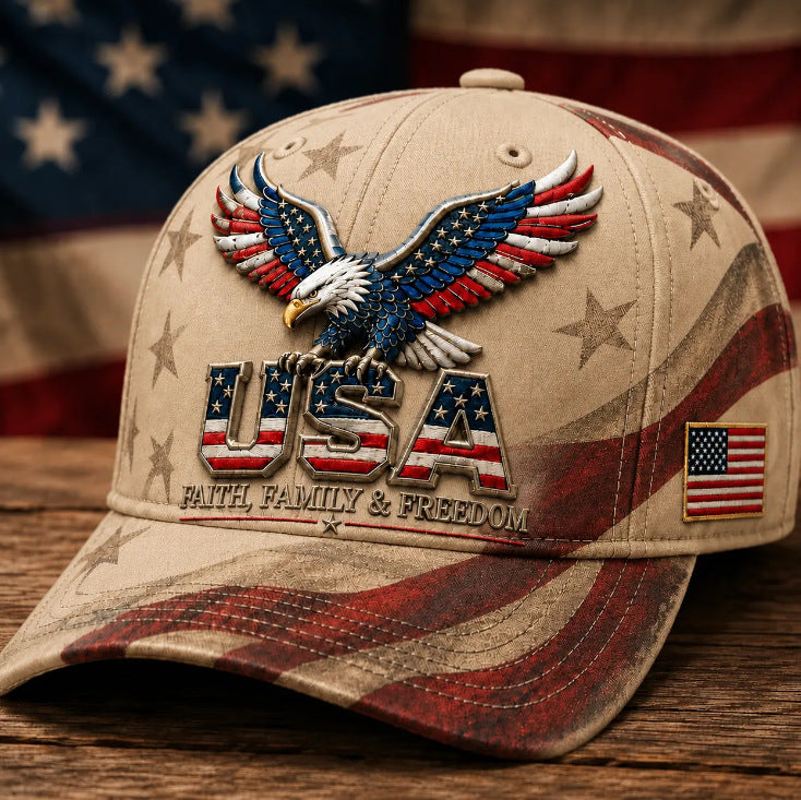 Personalized USA Eagle Name Baseball Cap