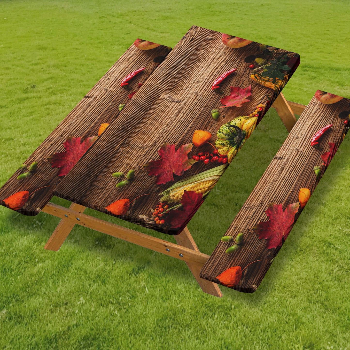 🧺 Stretch Picnic Tablecloth Set | Bench Covers + Carry Bag Included 👜