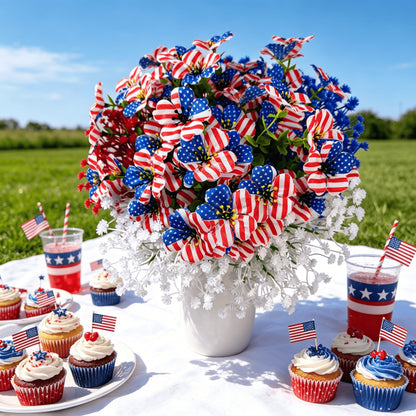 🔥4th of July Hot Sale 50% Off 🔥 Patriotic Red White Blue Artificial Flowers💐