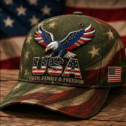 Personalized USA Eagle Name Baseball Cap