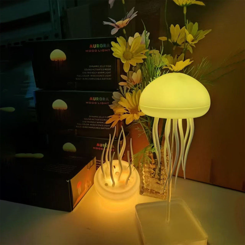 🌊 Floating Jellyfish Lamp – Colorful, Voice-Controlled, Rechargeable