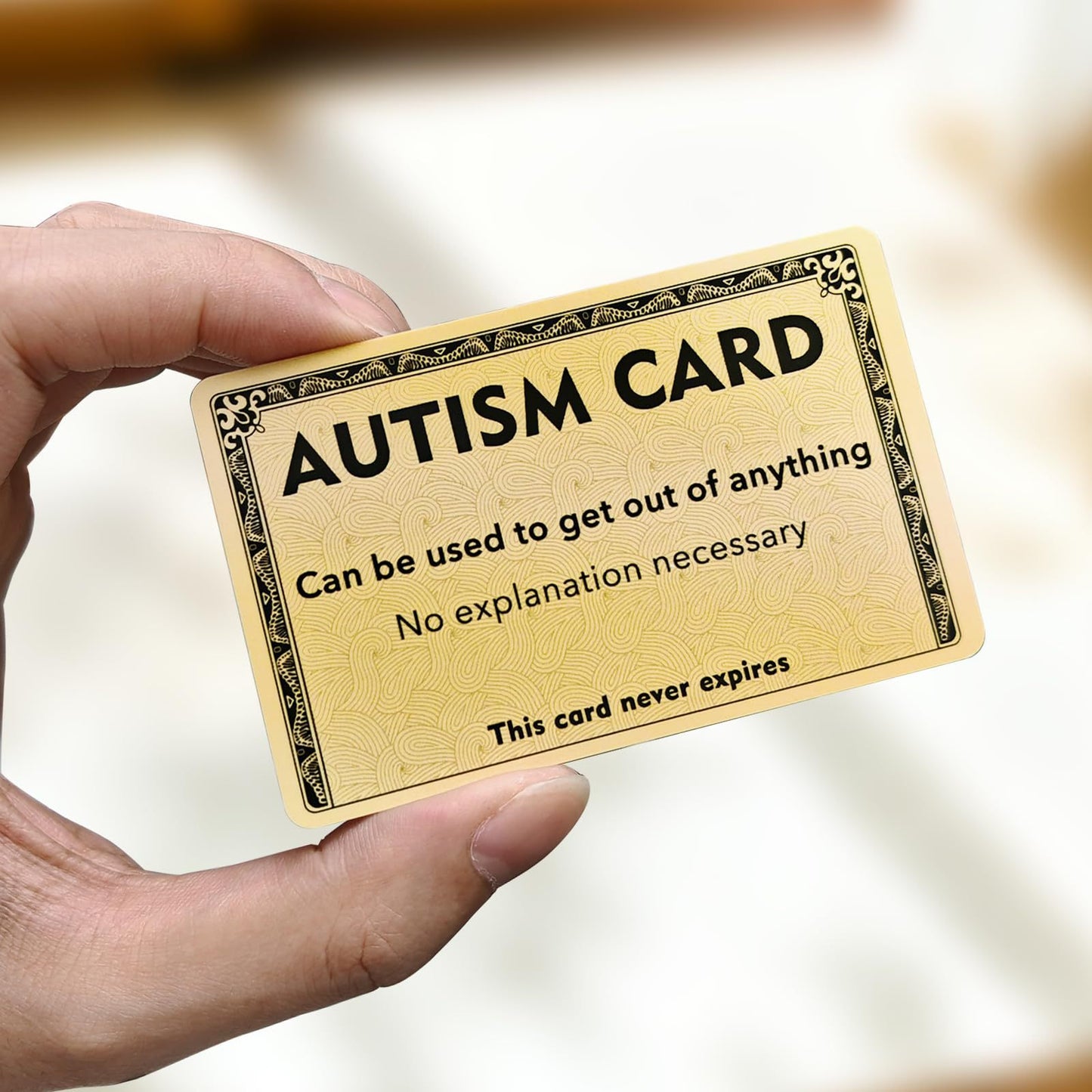 Funny Autism Excuse Card