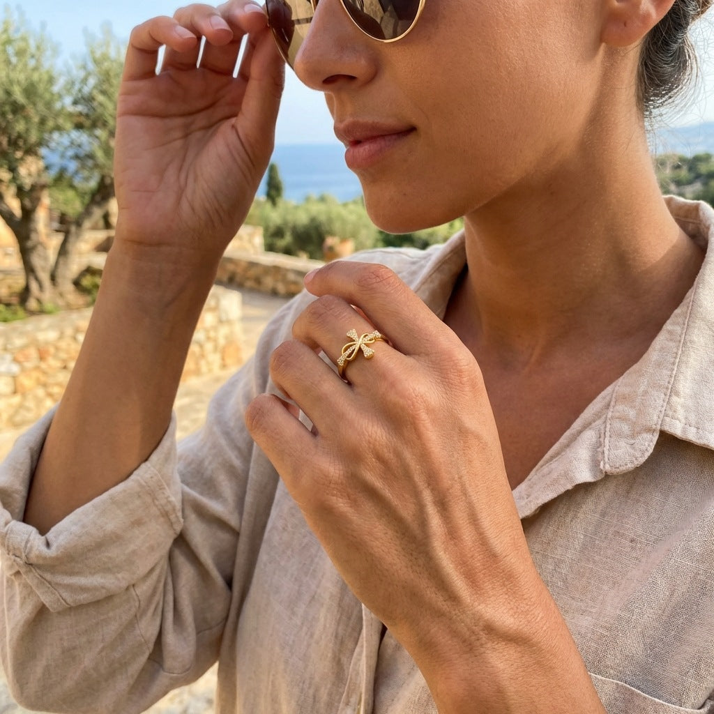 Infinity Cross Zircon Ring