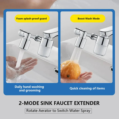 1080° Swivel Faucet Filter Set with 5 Filters, 3 Adapters, 2 Modes Faucet Extender Aerator