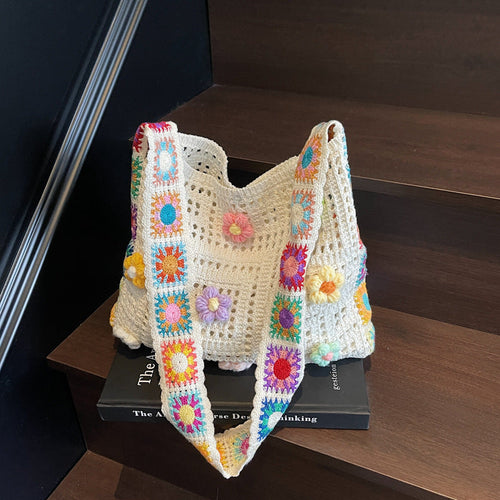Women's Retro Boho Floral Patchwork Crossbody Messenger Bag for Travel, Shopping & Everyday Use