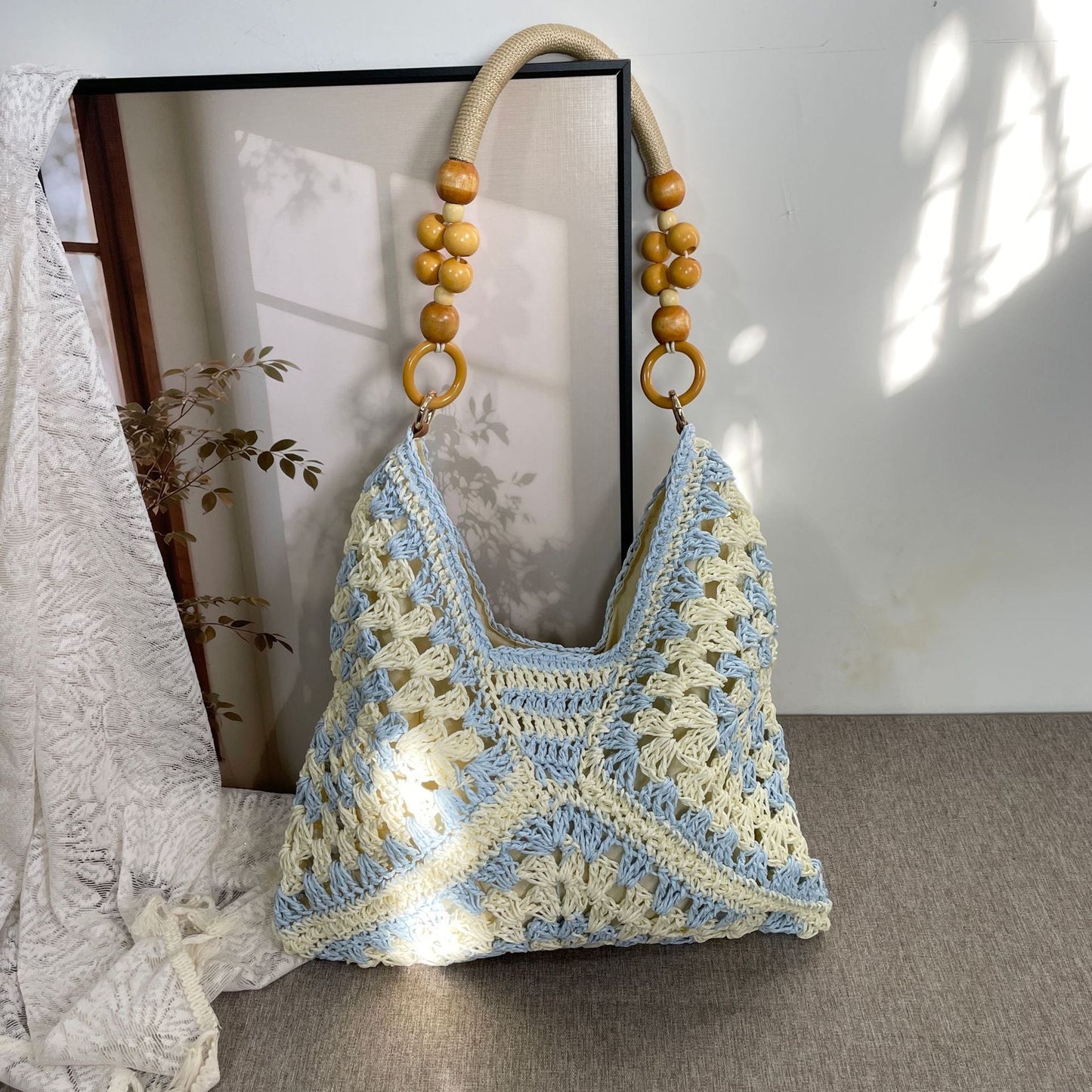 Women's Handmade Woven Straw Shoulder Bag
