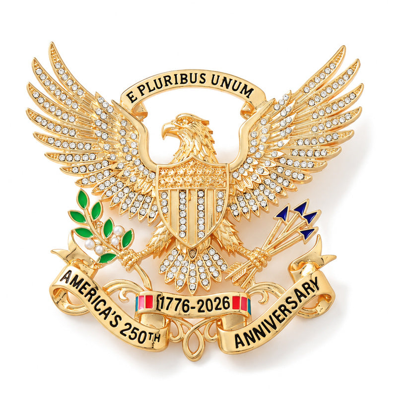 USA 250th Anniversary Eagle Lapel Pin, Patriotic Collectible Brooch