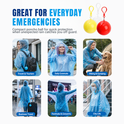 ✨Limited-time 50% off offer-Disposable Emergency Rain Poncho Ball Set
