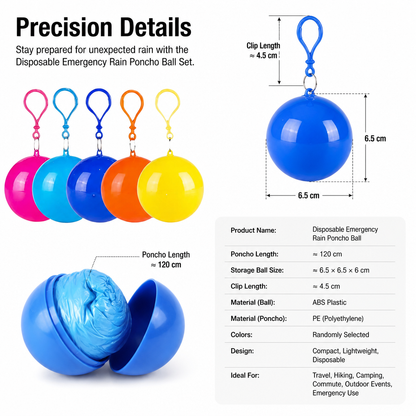 ✨Limited-time 50% off offer-Disposable Emergency Rain Poncho Ball Set