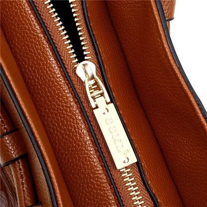 Women Croc Embossed Ring Handle Handbag