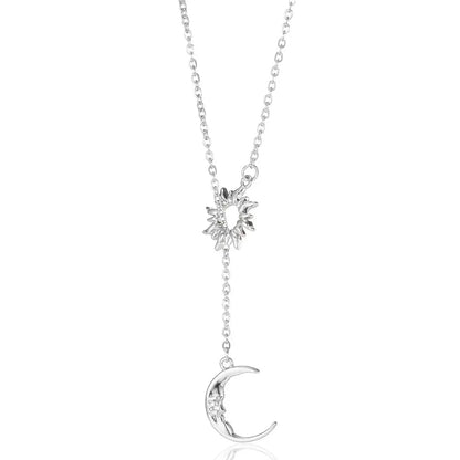 Sun Moon Pendant Necklace Daily Wear