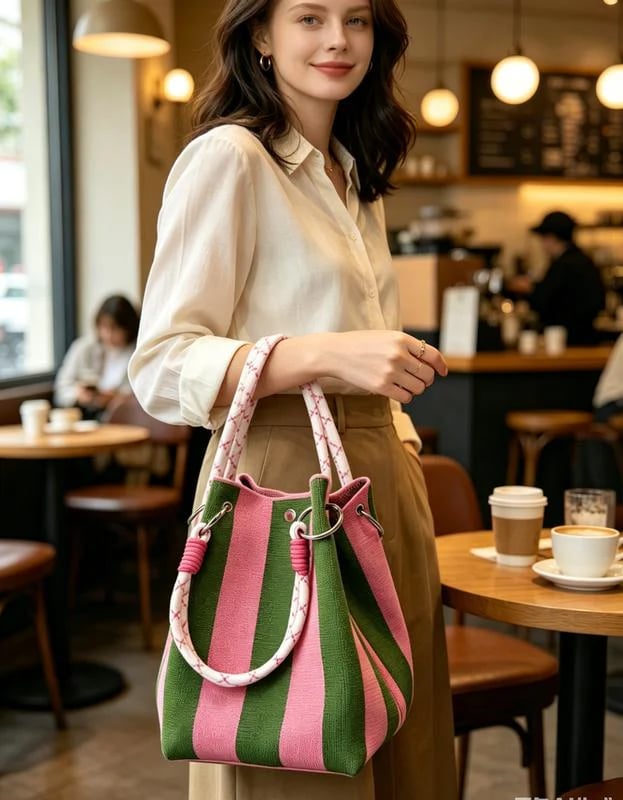 🔥HOT SALE🔥👜🏅Boho Woven Polyester Bucket Bag