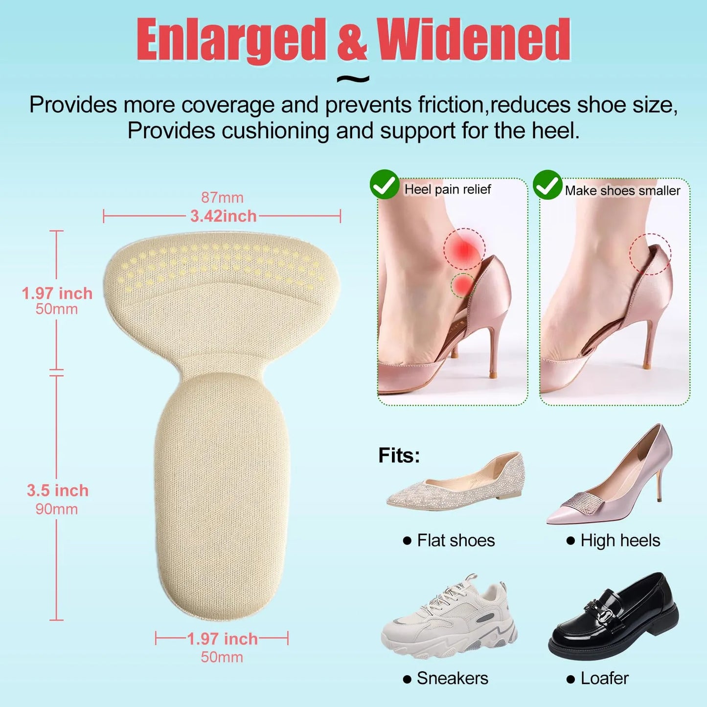 👠Anti-slip Heel Liners✨Soft Cushion Heel Protector Padsfor Women Men Shoes