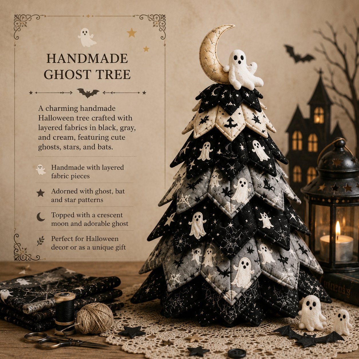 🔥LAST DAY 50% OFF - 🎄Handmade Layered Fabric Tree Quilt Kit – Stitch a Beautiful Tree for Every Season🧵